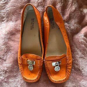Michael Kors Vibrant Orange Moccasins